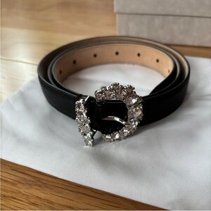 Jimmy Choo Black Belt with Crystal Buckle